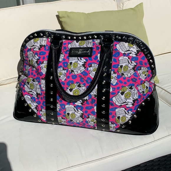 betsey johnson sugar skull luggage